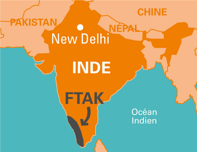 Carte  coopÃ©rative FTAK en Inde 3 baies